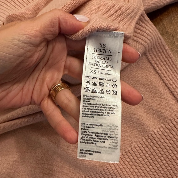 All Saints Pink Cashmere Split Hem Tara Sweater Jumper Sz XS - Picture 12 of 12